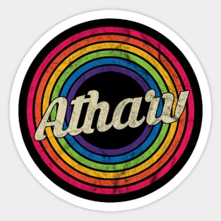 Atharv- Retro Rainbow Faded-Style Sticker